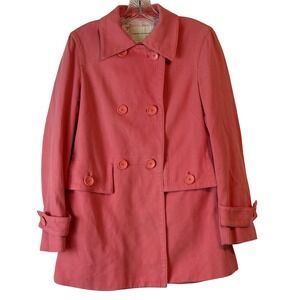 Banana Republic Coral Pink Double Breasted Peacoat ‎ Size Medium Textured Y2K